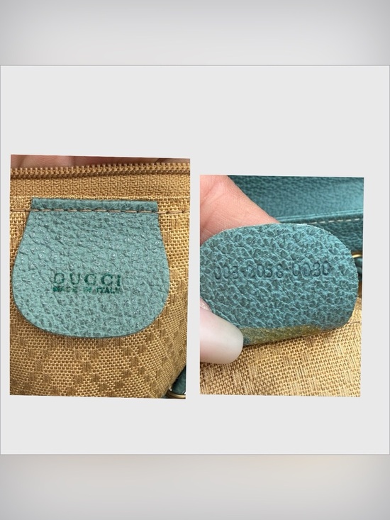 Gucci Vintage Bamboo Mini Backpack Teal Suede 003 2058 0030